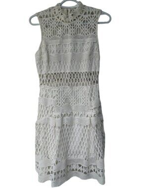 Chelsea crochet lace sleeveless dress white women's size S